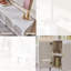 Buffet haut arqué cannelé de 34 po avec tablettes réglables - Buffet blanc moderne-1150809928