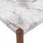 46.5" Modern Dining Table Rectangular Faux Marble Style Sturdy Wood Legs