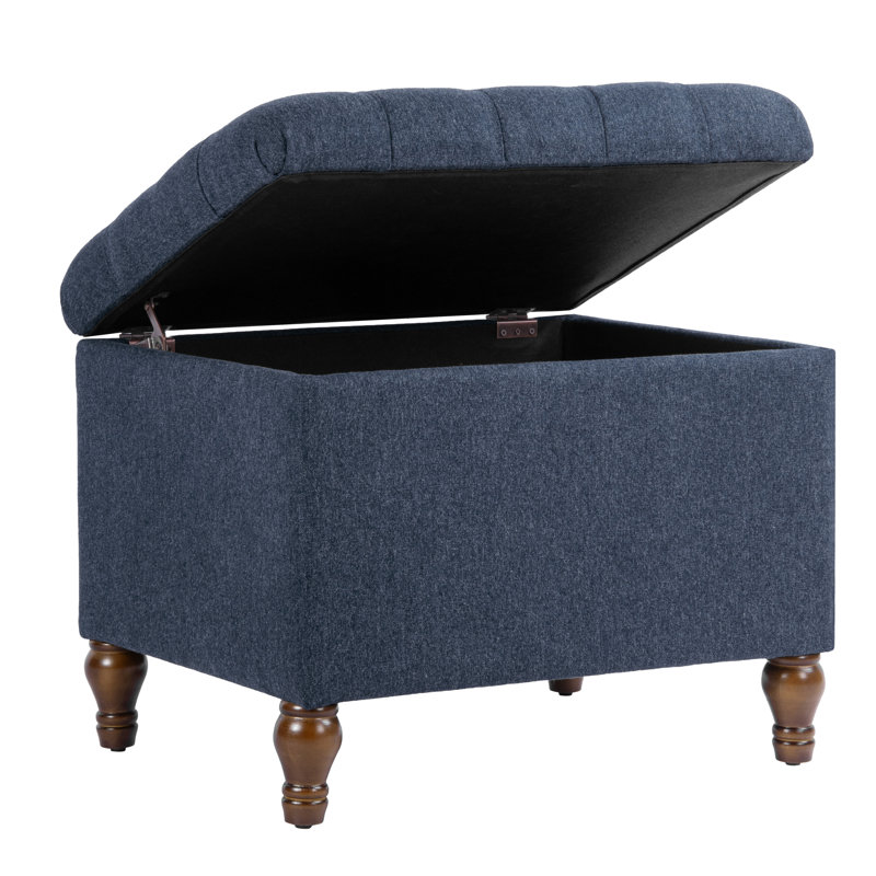 Repose-pieds Chubbuck, Blue Felted Woven Polyester, Brun