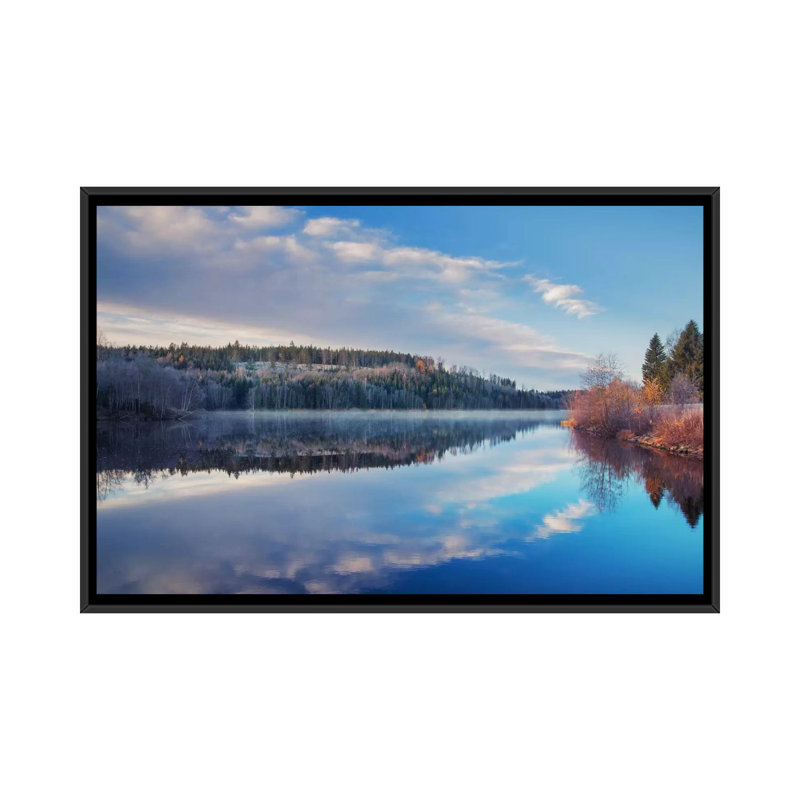 " Late Fall " by Andreas Stridsberg, 18" H x 26" W x 1.5" D, Black Framed Canvas