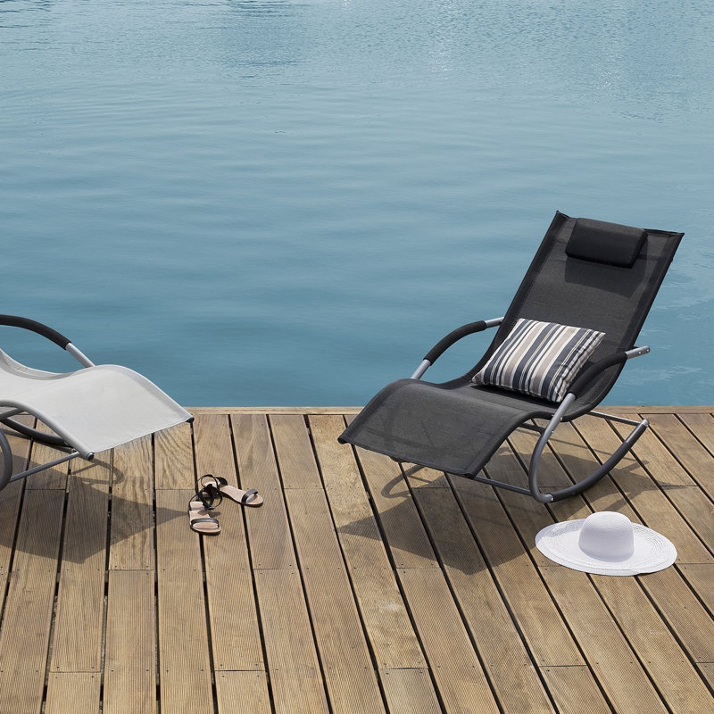 Caruthers 149cm Long Single Chaise, Black