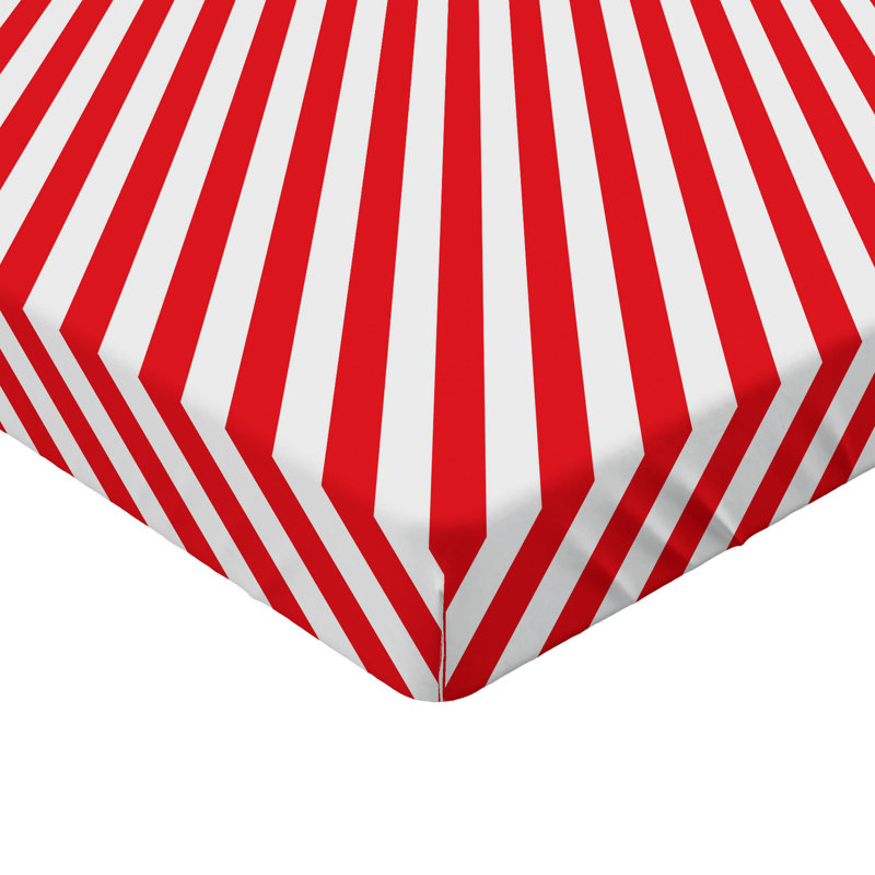 Ensemble de 2 draps-housses Ambesonne, Red White Striped, Drap-housse très grand californien
