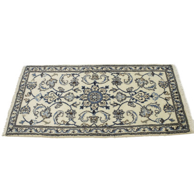 One-of-a-Kind 2'2" X 4'6" 2000s Runner Wool Area Rug in Cream
