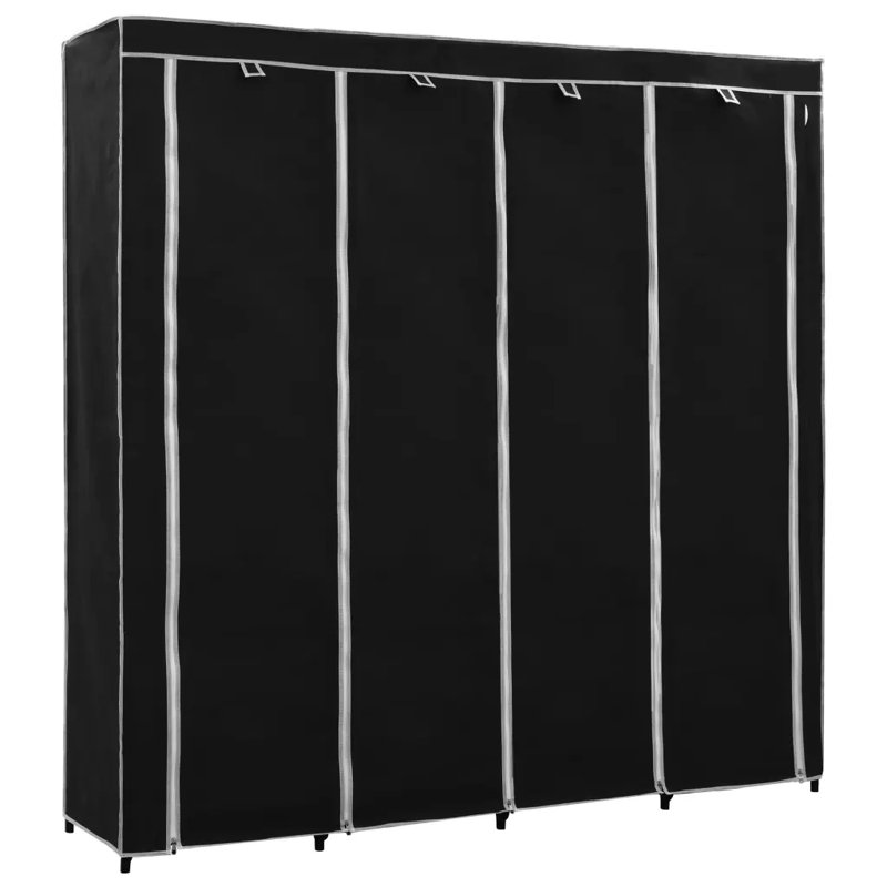 4 Door Wardrobe, Black