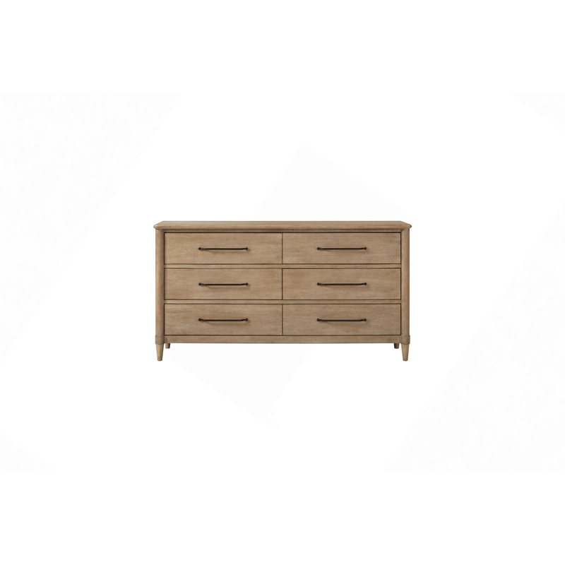 Commode à 6 tiroirs, finition sable décontractée