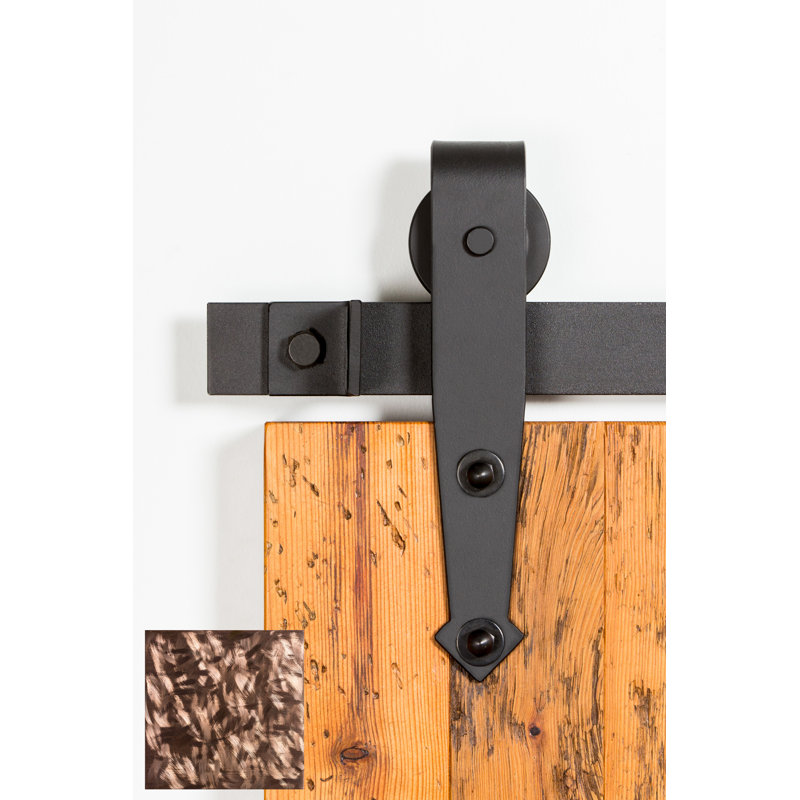 Ensemble de quincaillerie de porte de grange simple standard Arrowhead Premium, 60 po, Cuivre usiné