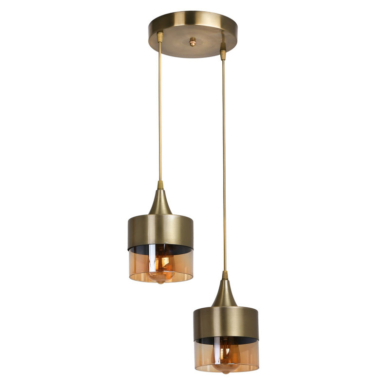 Vintage Scandinavian Chandelier, Adjustable Height, Metal Body, 7.1 in Diameter x 25.6 in Height, E27 Socket Max 40W | Elegant Glass Cap | Perfect for Glam Home Décor & Modern Interiors
