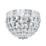 Petit Crystal 5 Light 12in x 6.5in Flush Mount in Polished Gold with Clear Radiance Crystals