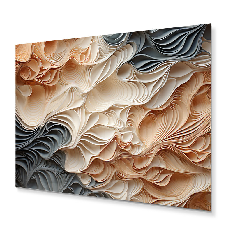 - Impression d'art mural abstrait en métal, H 30 po x l 40 po x P 1,5 po