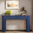 Modern Console Table With Oval Top, 2 Drawers And Fluted Design-843231694
