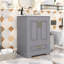 Meuble-lavabo compact avec lavabo en céramique, tiroir et armoire de rangement-403093822