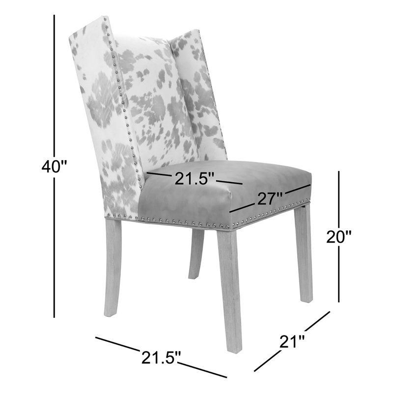 Chaise d'appoint rembourrée Bernier, Noir / blanc, Espresso