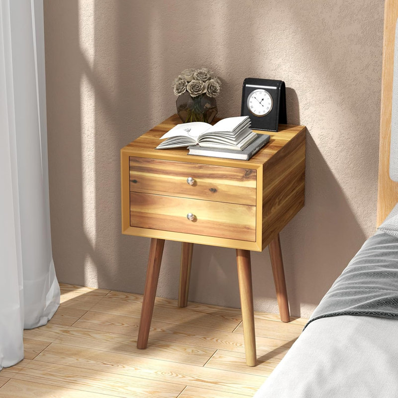 Preisser End Table, Natural brown