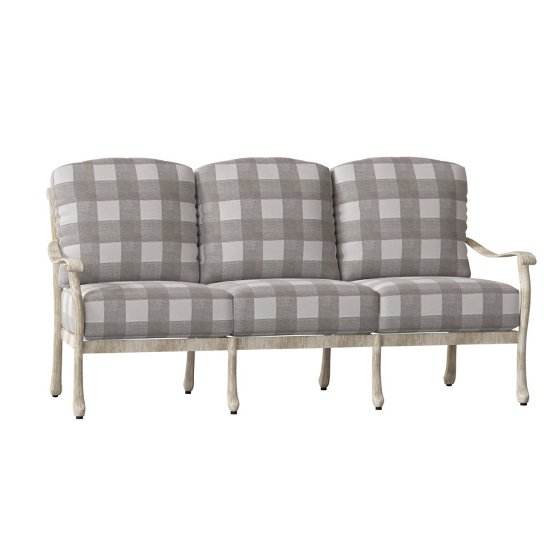 Casa Outdoor 3 - Seat Patio Sofa, Weathered White, Denver Scarlett Sunbrella®