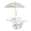 Support à plante en métal pour chariot de jardin avec seaux et parasols 18 pièces (rose, blanc)-363418092
