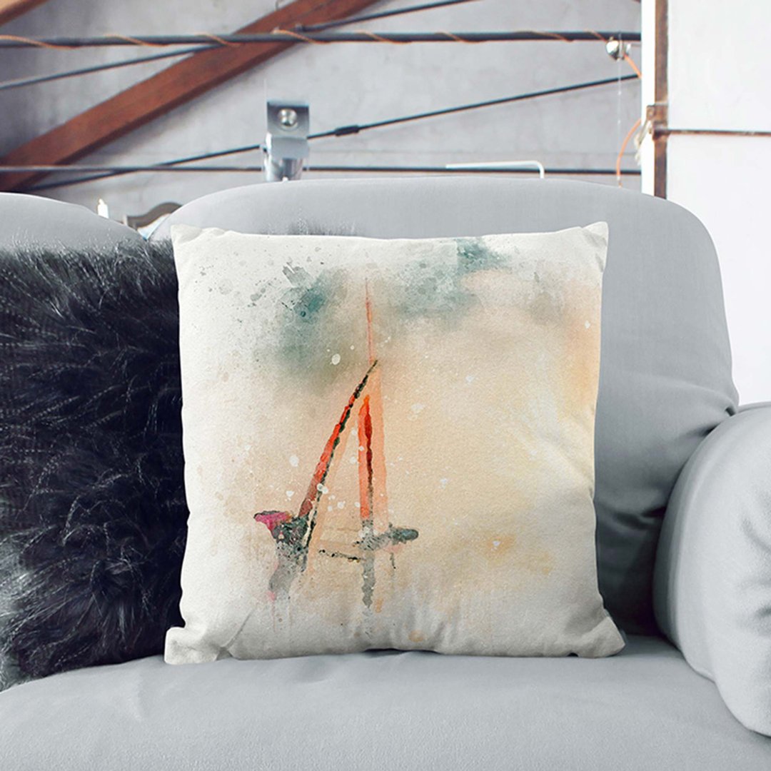 Burj Al Arab Hotel in Dubai in Abstract Cushion with Filling