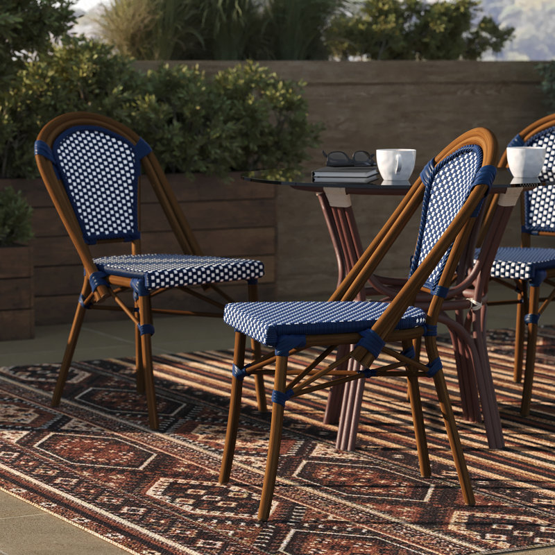 Chaise d'appoint, Bleu marine/blanc