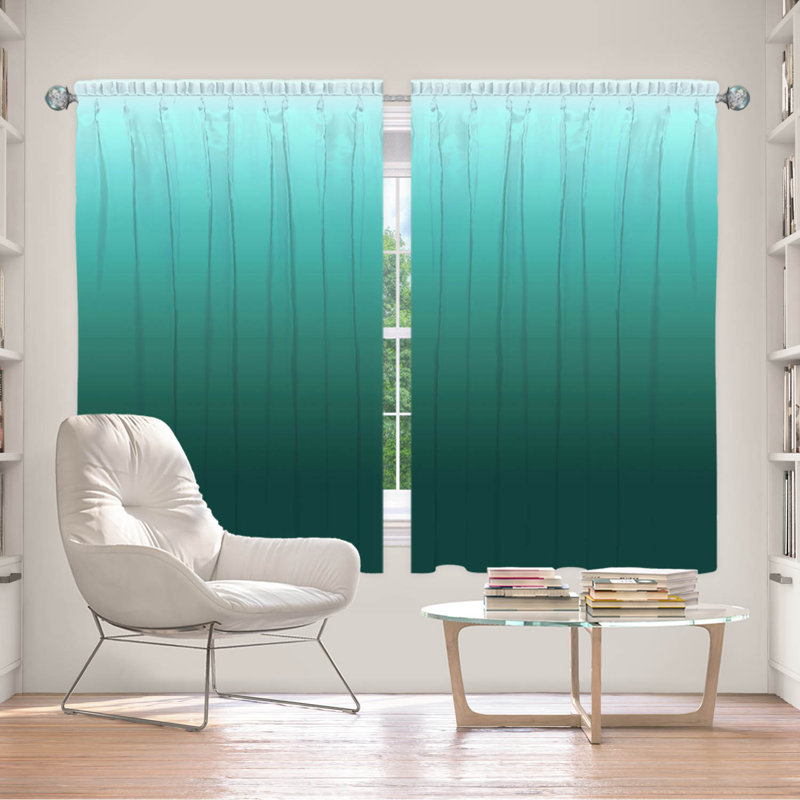 Vandela Room Darkening Curtain Pair, 56" W x 78" L, Turquoise/Aqua