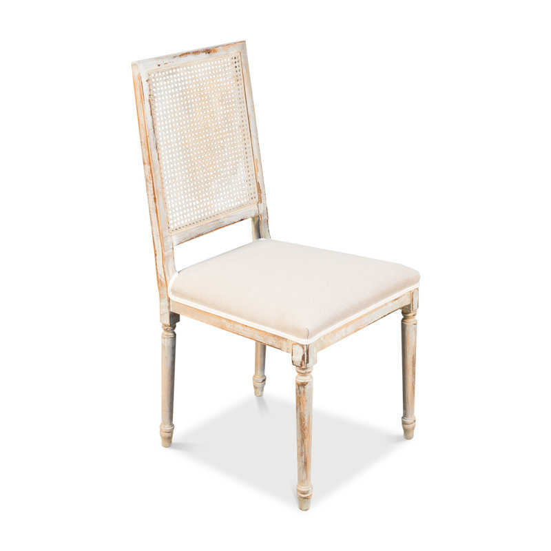 Cane Back Upholstered Dining Chair