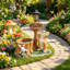 Statue de chat mignon pour jardin, sculpture décorative pour l'intérieur et l'extérieur