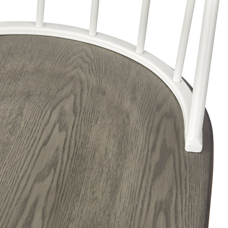 Poltimore 17.75'' H Metal Side Chair, White/Gray