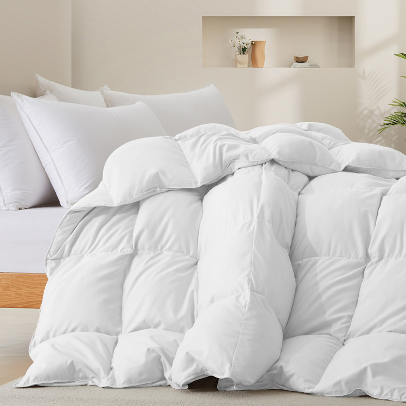 Down Duvet, All-Season Feather Down Duvet, Ultra-Soft Bed Comforter/Duvet Insert With 8 Corner Tabs, King, White