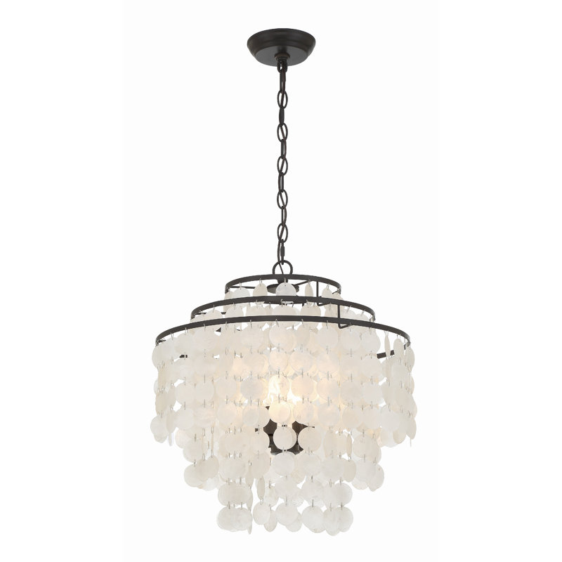 Brielle Capiz Shell 4 Light Bronze Chandelier