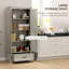 Armoire de cuisine de 72 po de hauteur - Armoire de rangement de cuisine avec tablettes réglables et 2 portes de grange et tiroir, unité de rangement polyvalente pour la salle à manger-540844400