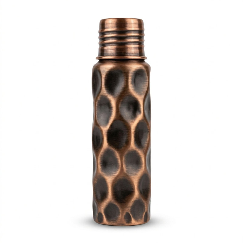 Bouteille d'eau en cuivre foncé faite à la main 750 ml, Dark Copper