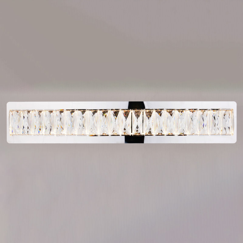 Ficco 26 po Éclairage intégré pour meuble-lavabo en cristal chromé à DEL