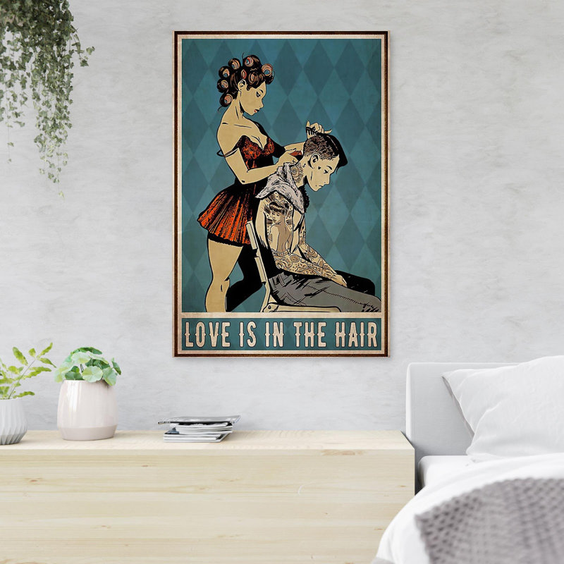 «Girl», impression de rectangle sur toile tendue, «Love Is In The Air», H 14 po x l 11 po x P 2 po