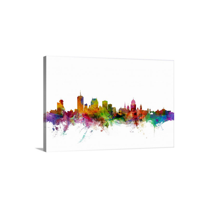 «Québec Canada Skyline» par Francy, impression, H 24 po x l 36 po x P 1,5 po, Toile