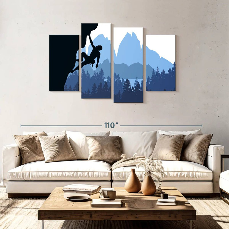 Sireci Winter Rock Climbing Scene, 48" H x 75" W
