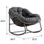 Chaise berçante confortable et spacieuse pour le jardin ou le salon - Coussin beige moelleux