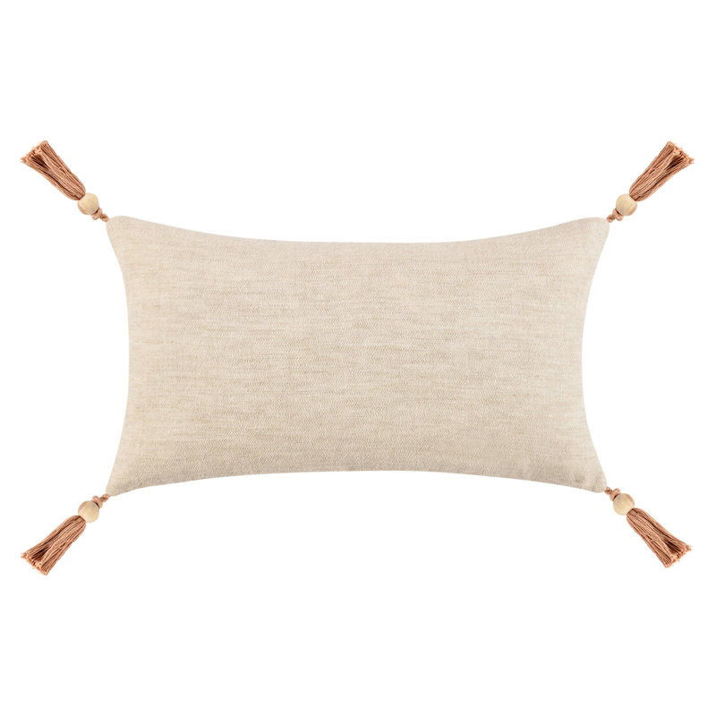 Cherry Linen Lumbar Pillow Cover & Insert, Natural, 14" x 26"