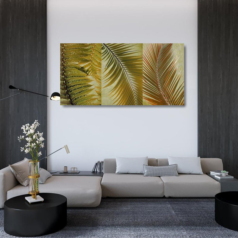 «Bayou Breeze», reproduction d'art sur toile tendue sous le nom de «Palm Trio», H 26 po x l 48 po
