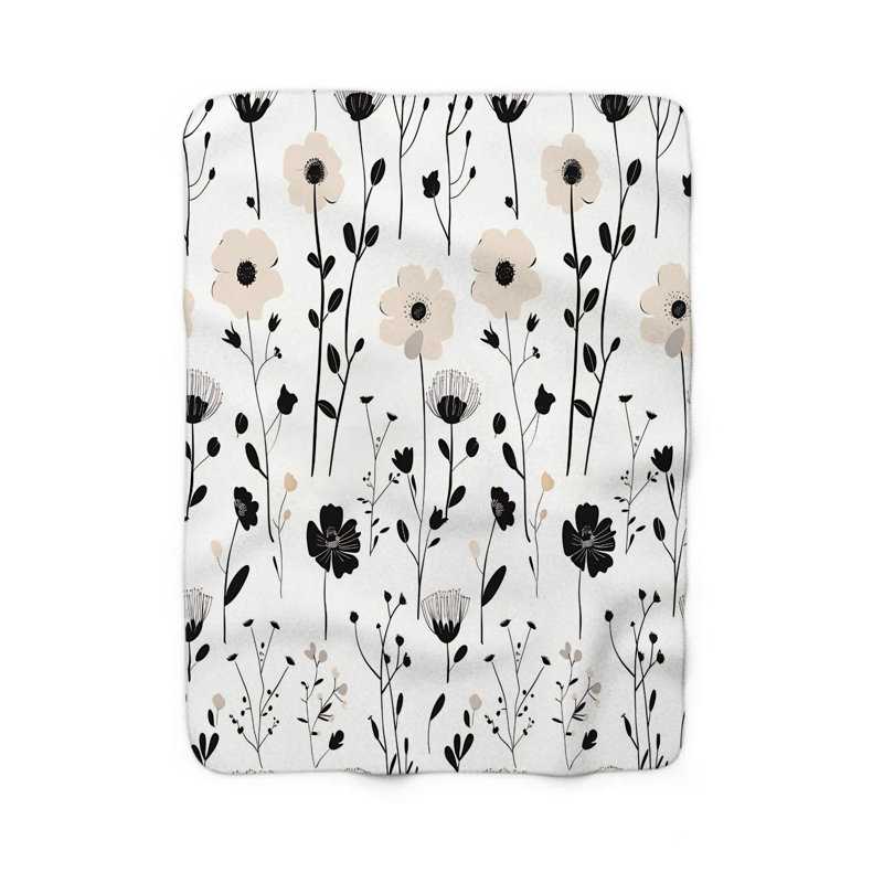 Charme floral bohème discret - 1 pièce Sherpa Premium, Grand lit