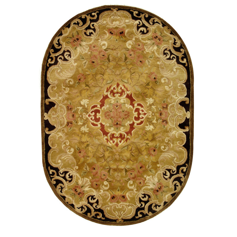 Tapis oriental en laine touffeté à la main Algier, Ovale 7 pi 6 po x 9 pi 6 po