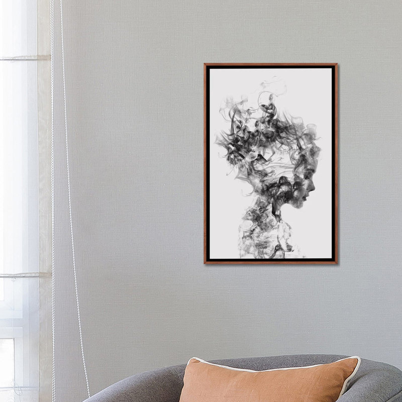 « dissolve me » par dániel taylor, reproduction d’art, Toile avec cadre en bois brun, H 26 po x l 18 po x 1,5 po