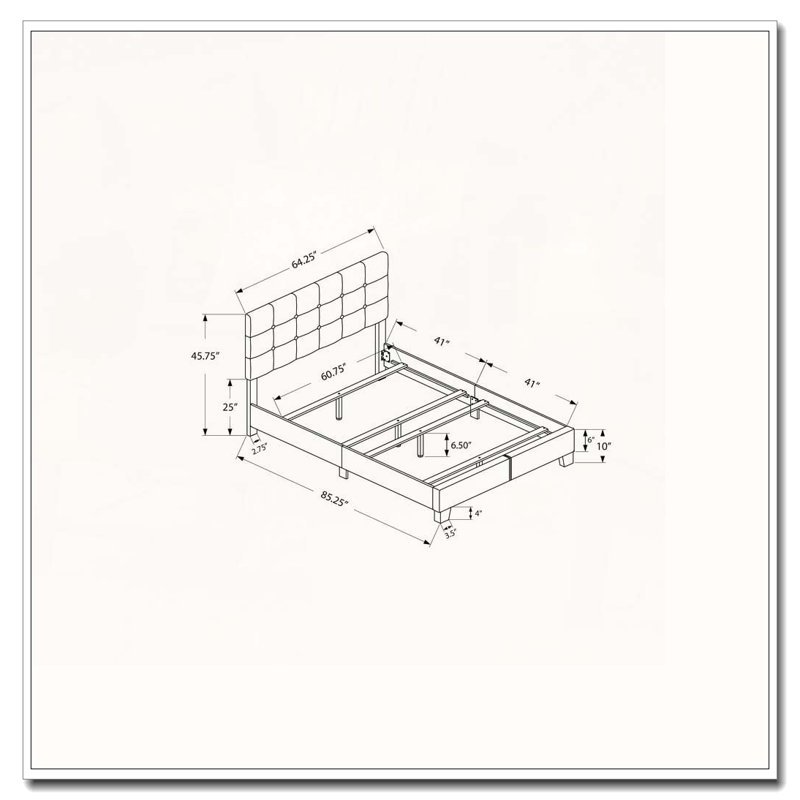Boucle Upholstered Platform Bed