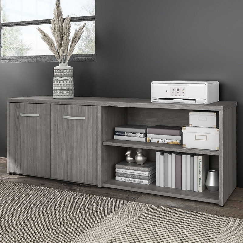 Crédence à 2 tablettes Kathren, Gris platine