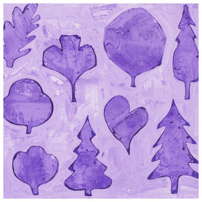 Purple Tree Shapes Canvas Gallery Wrap in Many Sizes