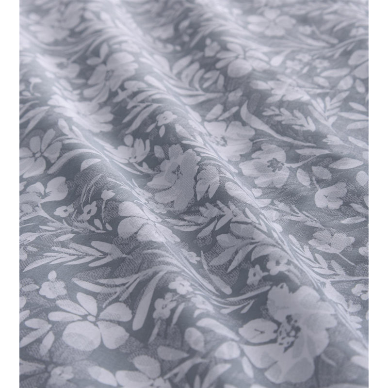 Villanueva Polycotton Floral Duvet Cover Set with Pillowcases, 135 x 200 cm, Gray