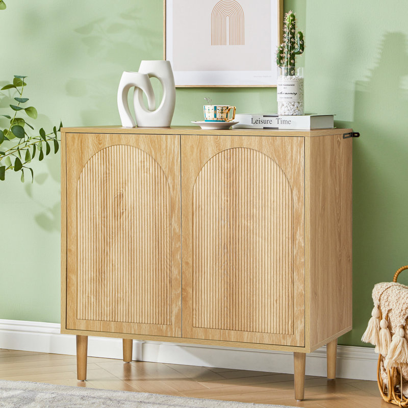 GrimOrie 30.7"W 2-Door Accent Cabinet, Natural
