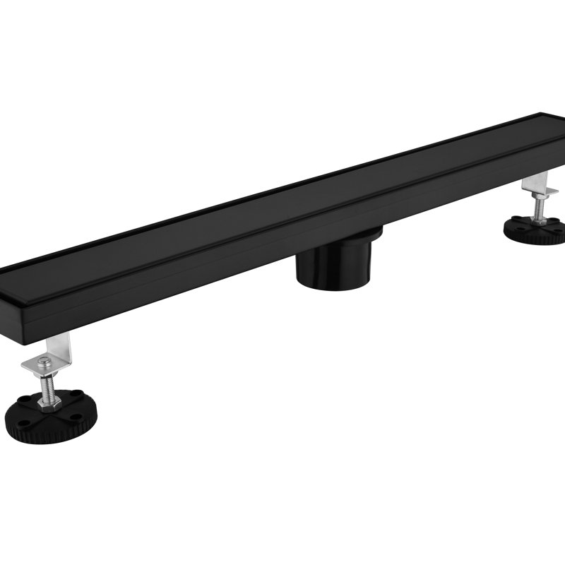 28 Inches Linear Shower Drain With Removable Cover, 304 Stainless Shower Drain  Included Hair Strainer And Leveling Feet