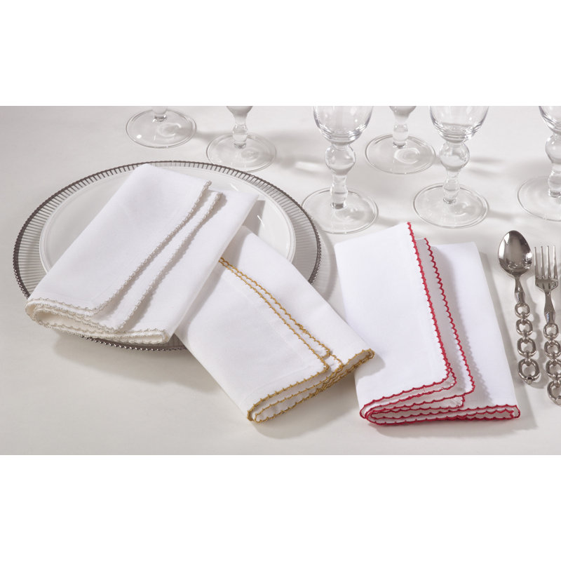 Vessie Cotton Square Napkin, Silver, 18" x 18"