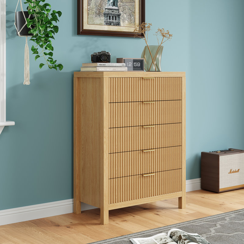 5 Drawer 31.4'' W Dresser, Natural