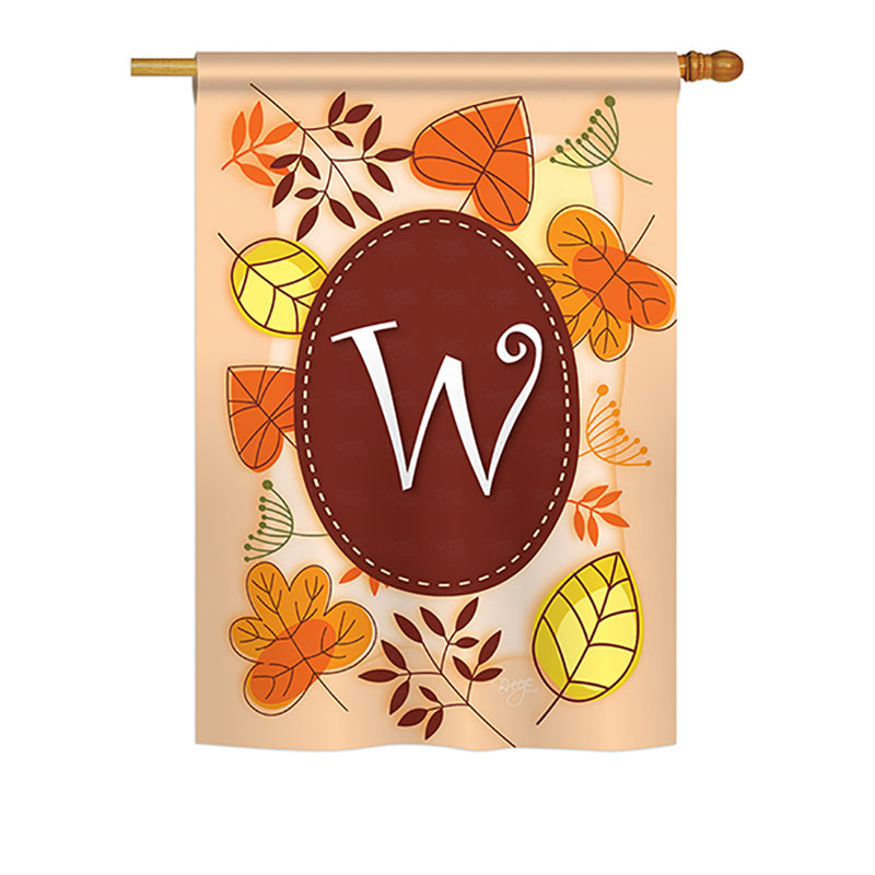 Drapeau de maison en polyester à 2 côtés digramme d’automne, H 18,5 po x l 13 po, W