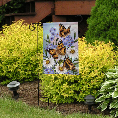 Drapeau de jardin marguerites et monarques