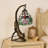 15.4"H Whimsical Cat Dragonfly Stained Glass Table Lamp With Cat Base